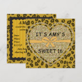 SWEET 16 DIERLIJKE DRUKTE Cheetah-uitvindingen Kaart (Voorkant / Achterkant)