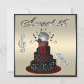 Sweet 16 Disco Diva Cake, Silver Sparkle Hi Heels Kaart (Voorkant)