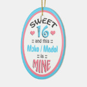 Sweet 16 - Dit voertuig is mijn - keramische sierb Keramisch Ornament (Links)