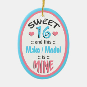 Sweet 16 - Dit voertuig is mijn - keramische sierb Keramisch Ornament