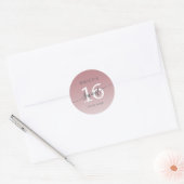 Sweet 16 Dusty Paarse Ombre Aangepaste naam Datum Ronde Sticker (Envelop)