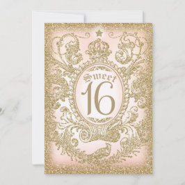 Sweet 16 Eenmaal op tijd Prinses Uitnodiging