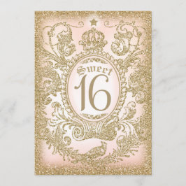 Sweet 16 Eenmaal op tijd Prinses Uitnodiging
