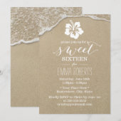 Sweet 16 Elegant Hibiscus Flower Beach Kaart (Voorkant / Achterkant)