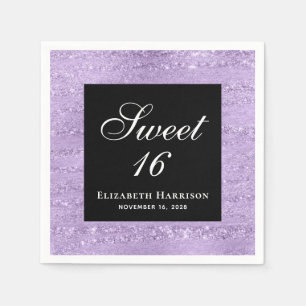 Sweet 16 Elegant Paars Birthday Party Napkins Servet