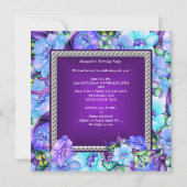 Sweet 16 Elegant Paars Silver Jewel Flowers Kaart (Achterkant)