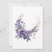 Sweet 16 Elegante Paarse Bloemenkrans Waterverf Kaart (Achterkant)