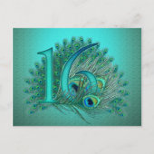 Sweet 16 elegante sjabloon van dwergveer briefkaart (Voorkant)