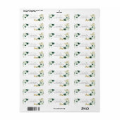 Sweet 16 Emerald Green Floral Butterfly Etiket (Full Sheet)