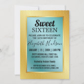 Sweet 16 Emerald Invitation with Gold Speckles Aankondiging (Voorkant)