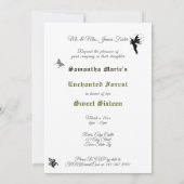 Sweet 16 Enchanted Forest Fairies Rabbit Flowers Kaart (Achterkant)