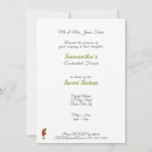 Sweet 16 Enchanted Forest Fairy Bird Fox Squirrel Kaart (Achterkant)