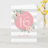 Sweet 16 Eucalyptus Peonies verjaardagskaart Kaart (Gele Bloem)