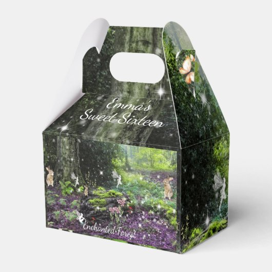 Sweet 16 Fairies Rabbits paddenstoel Bedankdoosjes (Achterkant)