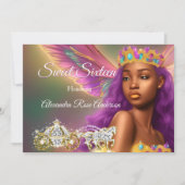 Sweet 16 Fairytale Paarse Pink Gold Carriage Kaart (Voorkant)