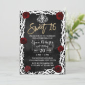 Sweet 16 Fairytale Roos & Thorn Birthday Kaart (Staand voorkant)