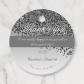 Sweet 16, Falling Black Gold Glitter Bedankjes Labels (Voorkant)