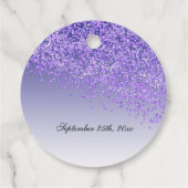 Sweet 16 Falling Paars Glitter Personalized Bedankjes Labels (Achterkant)