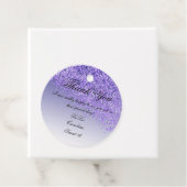 Sweet 16 Falling Paars Glitter Personalized Bedankjes Labels (In situ)