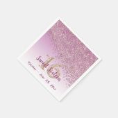 Sweet 16 Falling Roos Gold Glitter & Monogram Servet (Hoek)