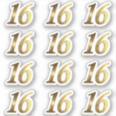 Sweet 16 Faux Gold 16e Jubileum Sticker (Voorkant)