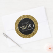 Sweet 16 Faux Gold Glitter Envelope Seal Ronde Sticker (Envelop)
