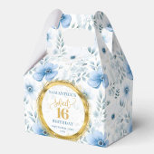 Sweet 16 Favor Box Waterverf Blue Boho Flowers Bedankdoosjes