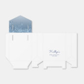 Sweet 16-feest Elegante Blauwe Glitter Drip Script Bedankdoosjes (Uitgevouwen)