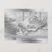 Sweet 16-feest Gradschoen Witte Kroon Sieraden Bla Kaart (Voorkant / Achterkant)