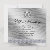 Sweet 16-feest Gradschoen Witte Kroon Sieraden Bla Kaart (Achterkant)