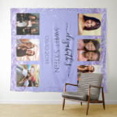 Sweet 16-feest lavendel fotocollage wandkleed (In Situ (horizontaal))