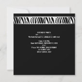 Sweet 16-feest zebra zwart wit luipaard kaart (Achterkant)
