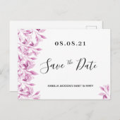 Sweet 16-feestje witte roze bloemen save the date briefkaart (Voorkant / Achterkant)