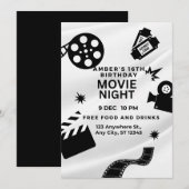 "Sweet 16 Filmavond Feestje Kaart (Voorkant / Achterkant)