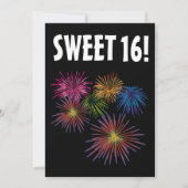 SWEET 16 FIREWORKS PARTY AANGEPASTE UITNODIGINGEN (Voorkant)