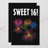 SWEET 16 FIREWORKS PARTY AANGEPASTE UITNODIGINGEN (Voorkant / Achterkant)