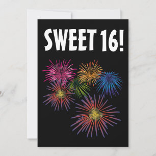 SWEET 16 FIREWORKS PARTY AANGEPASTE UITNODIGINGEN