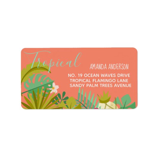 Sweet 16 Flamingo Luau tropische 16e verjaardag Etiket (Voorkant)