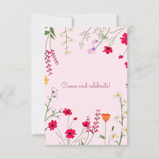 Sweet 16 Floral Birthday Party Kaart (Achterkant)