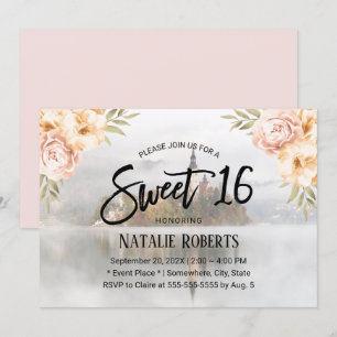 Sweet 16  Floral Fairy Tale Misty Lake Kaart