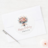 Sweet 16 Floral Happy Birthday Custom Sticker (Envelop)