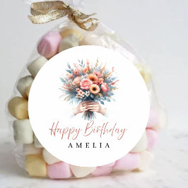 Sweet 16 Floral Happy Birthday Custom Sticker