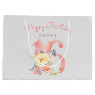 Sweet 16 Floral Number Large 16th Birthday Groot Cadeauzakje
