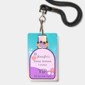 Sweet 16 florale parfum fles holografisch stijlvol badge (Front with Lanyard)