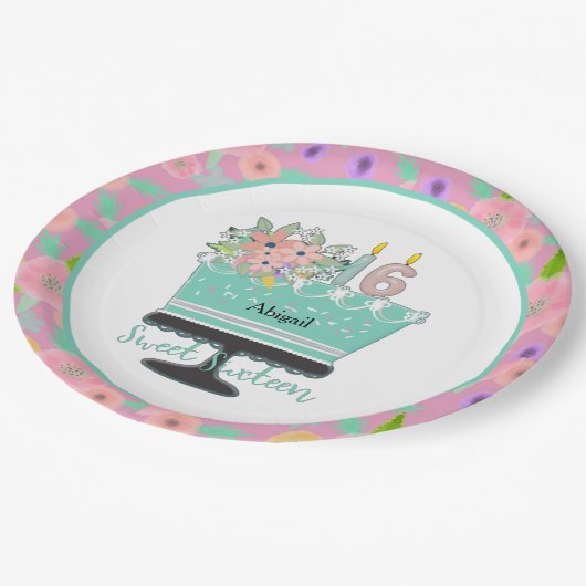 Sweet 16 Flowers en Cake Paper Bord (Gekanteld)