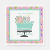 Sweet 16 Flowers en Cake Paper Napkin Servet (Voorkant)