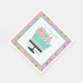 Sweet 16 Flowers en Cake Paper Napkin Servet (Hoek)