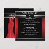 Sweet 16 Formele Zwarte Stropdas Birthday Party Kaart (Voorkant / Achterkant)