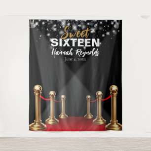 Sweet 16 Foto Achtergrond - Hollywood Red Carpet Wandkleed