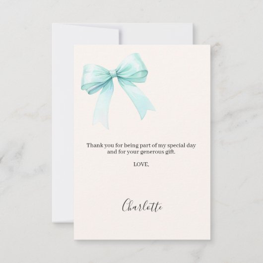 Sweet 16 foto boog blauwgroen groene crème bedankkaart (Achterkant)